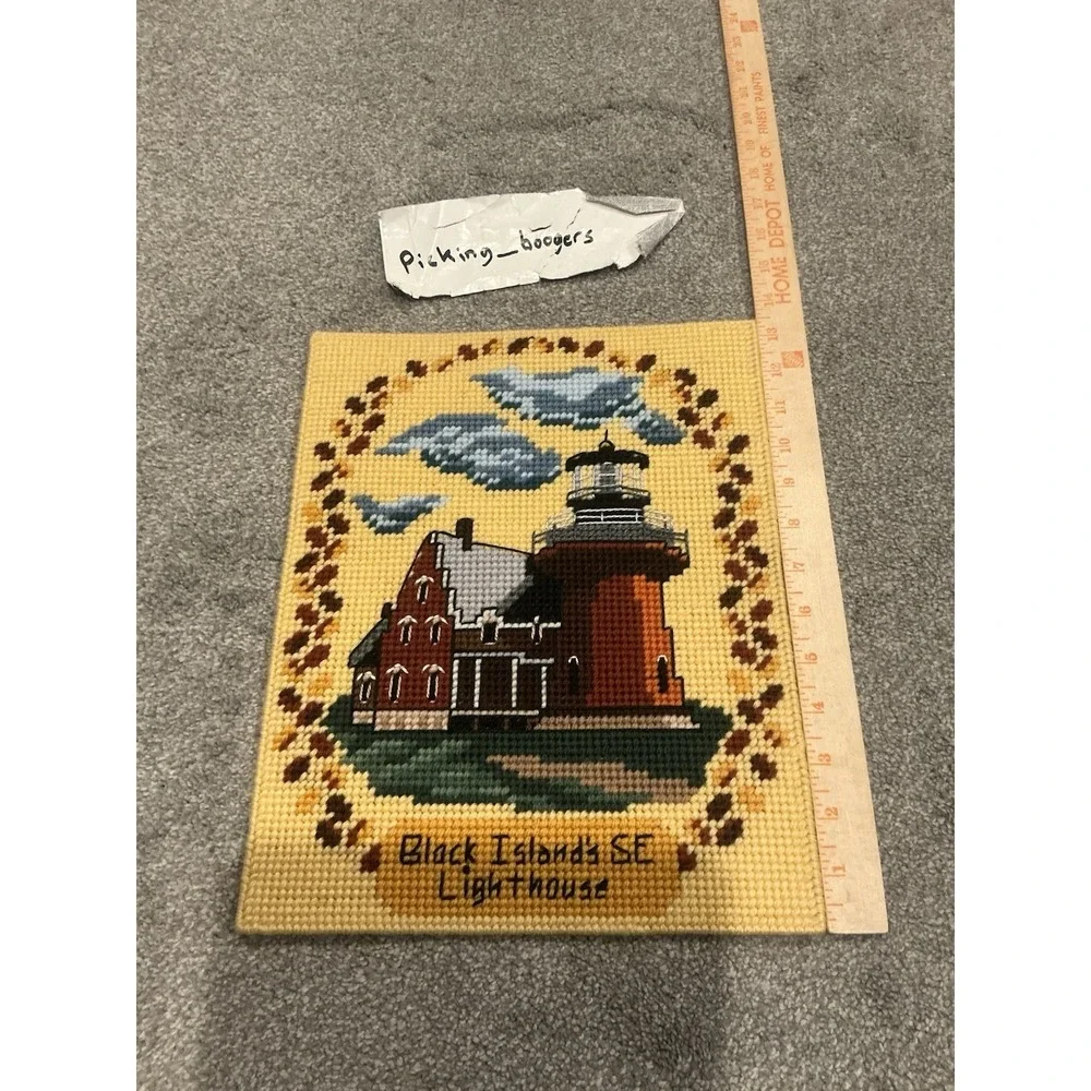 Lighthouse Needlepoint Canvas Set of 3 Vibrant Coastal Lighthouse Decor Nautical